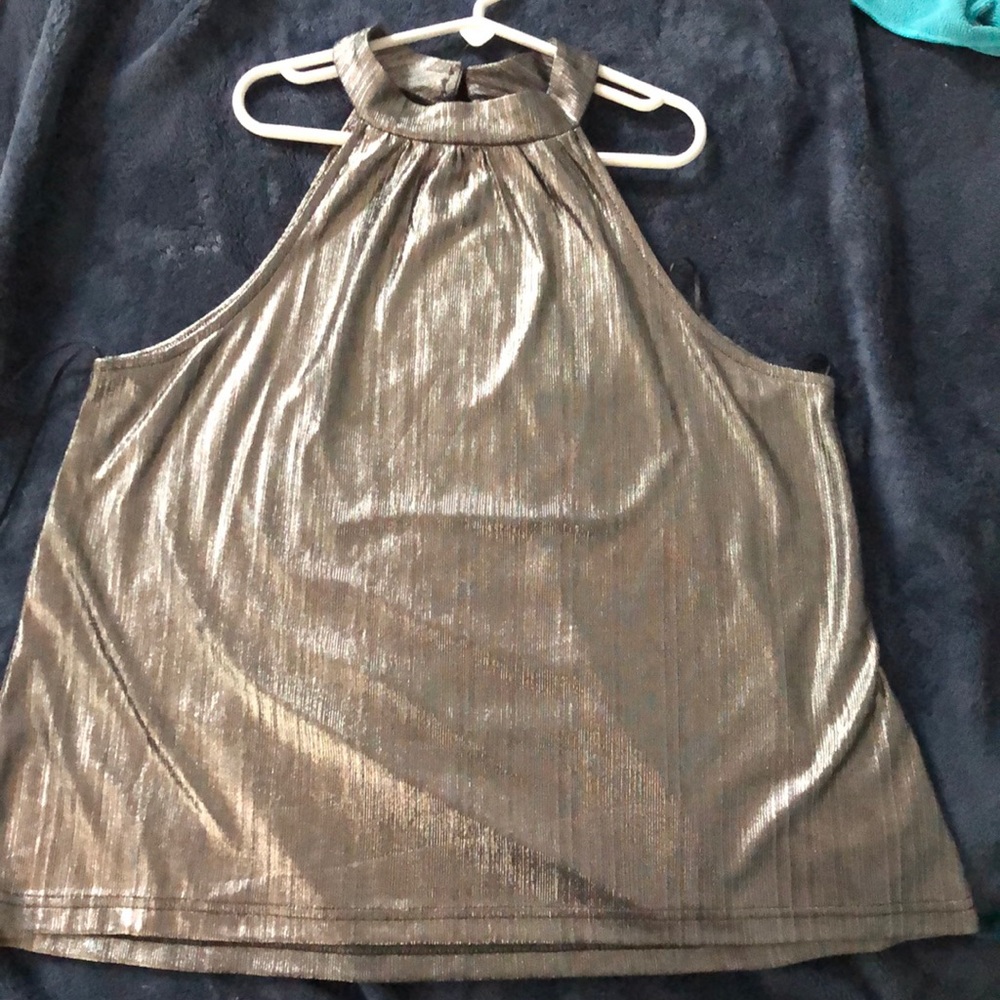 NWOT never worn silver and black metallic top